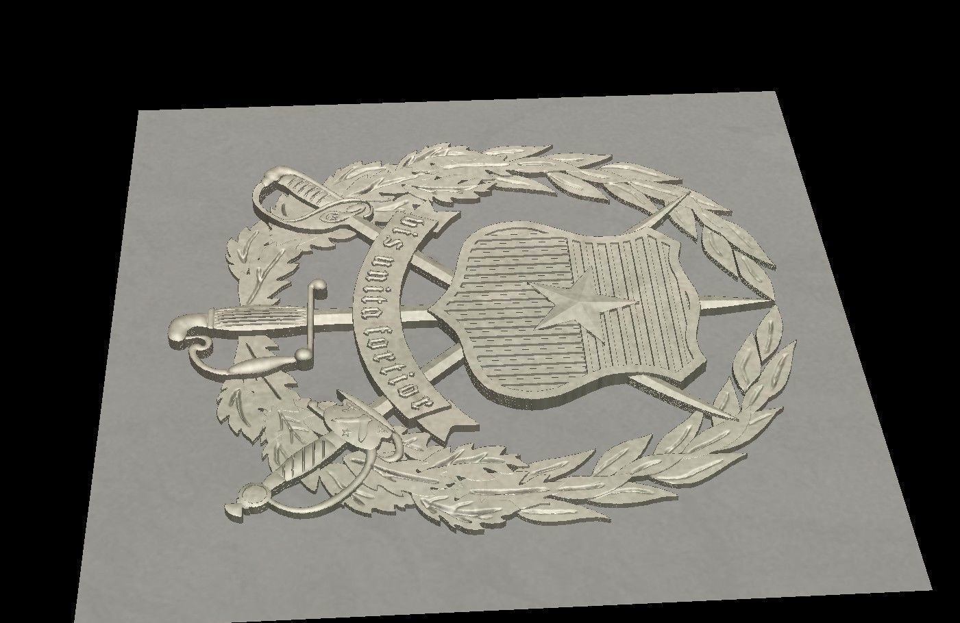 Shield Vis Unita Fortior  Estado Mayor Conjunto 3D print model