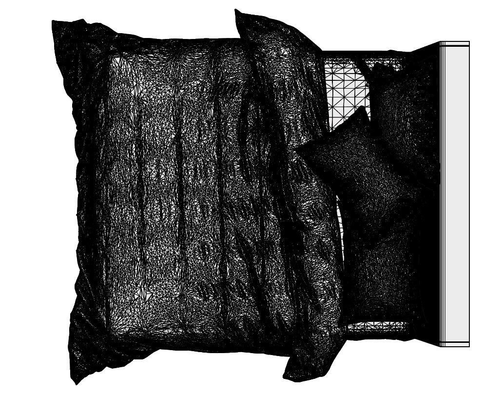 Dark and grey bed linen 3D model | CGTrader