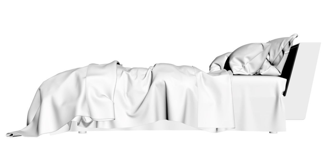 White bed linen with cushions 3D model CGTrader