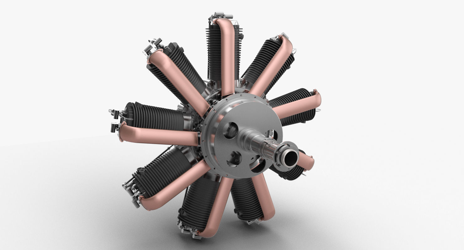 Clerget 9B rotary engine 3D model CGTrader
