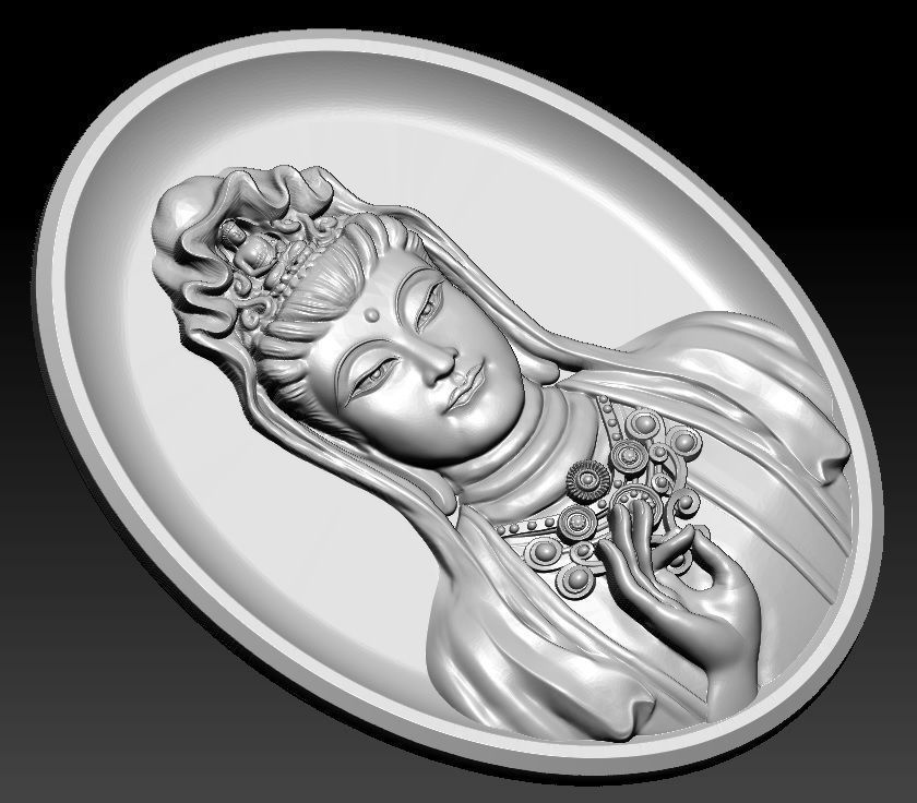 Guanyin Bodhisattva Coin 3D model 3D printable | CGTrader