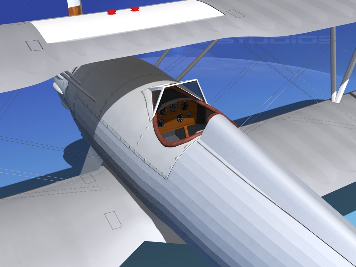 Waco YMF-5 V13 3D Model rigged MAX OBJ 3DS LWO LW LWS DXF ...