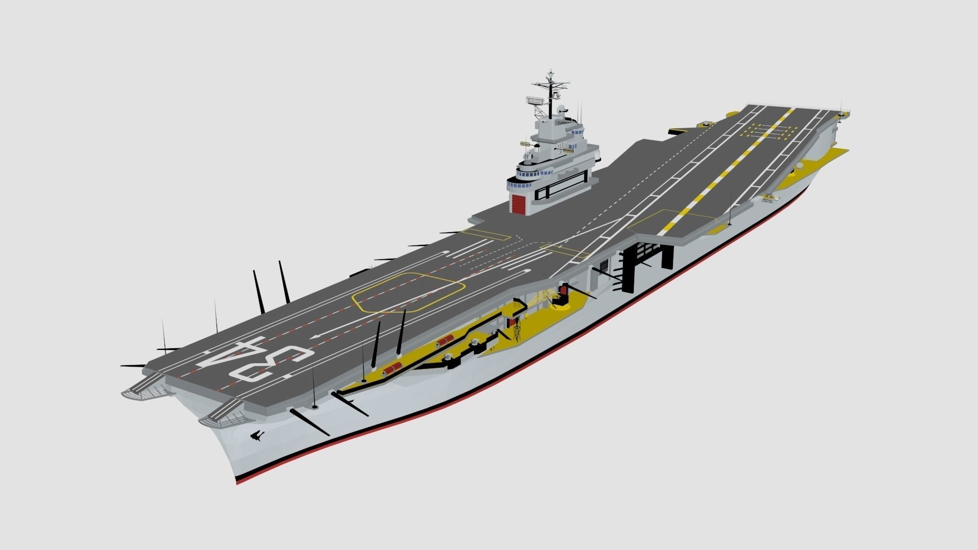 USS CVN 34 Oriskany Low-poly  3D model