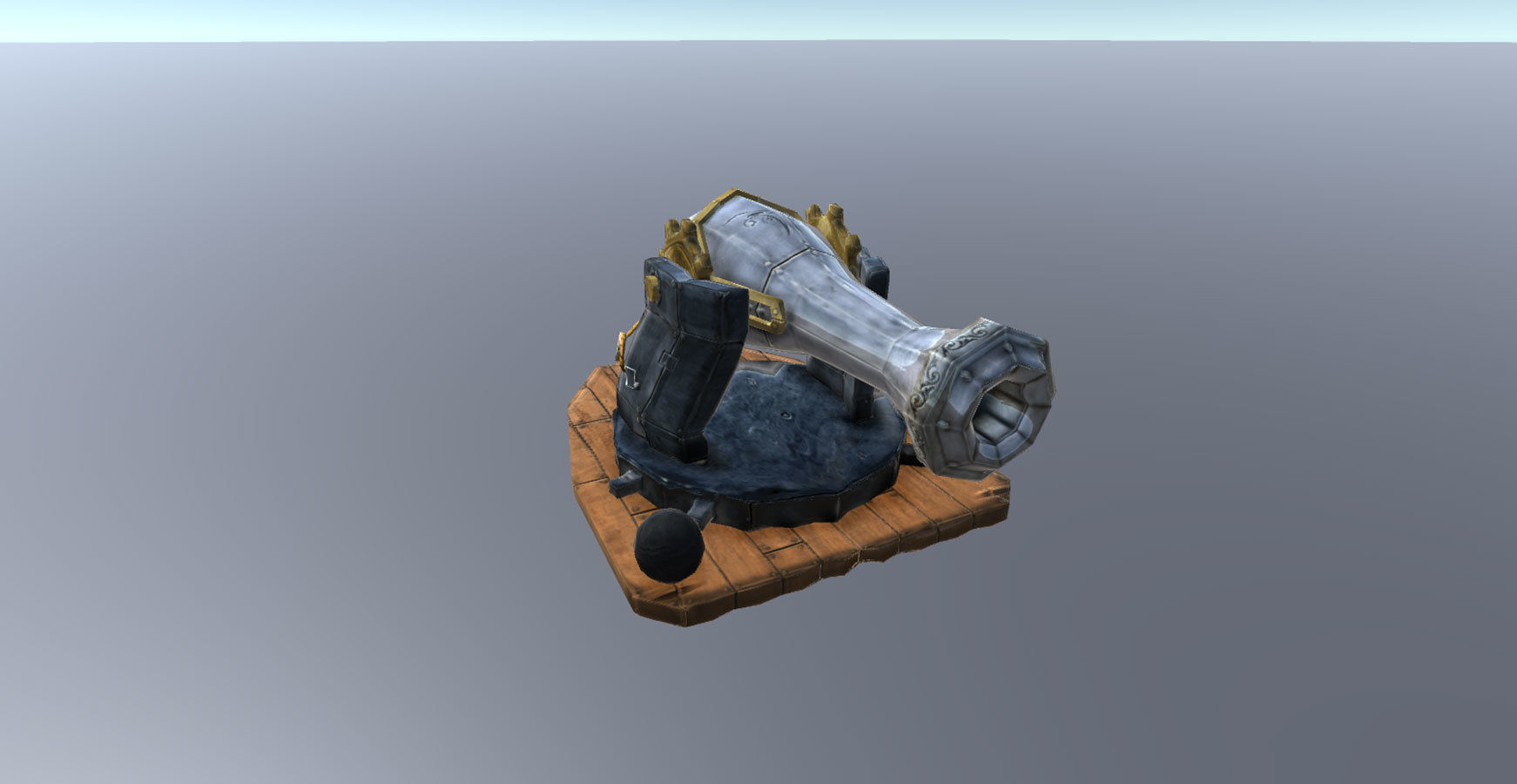 Small Medieval Cannon Low-poly  3D model