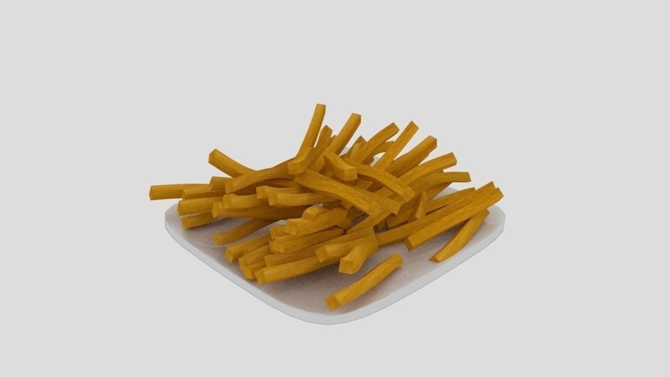 French Fries Plate 3D model