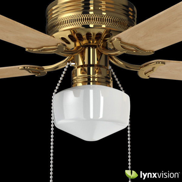 Brass Decorative Ceiling Fan 3D model CGTrader