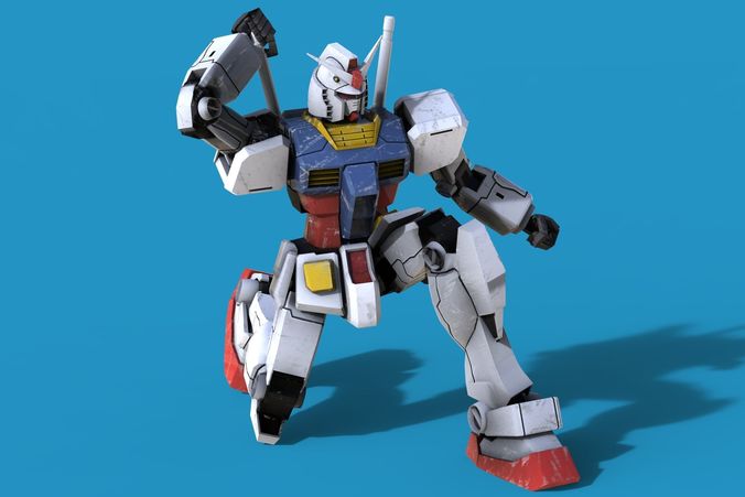 3d Model Gundam Rx 78 Vr Ar Low Poly Cgtrader