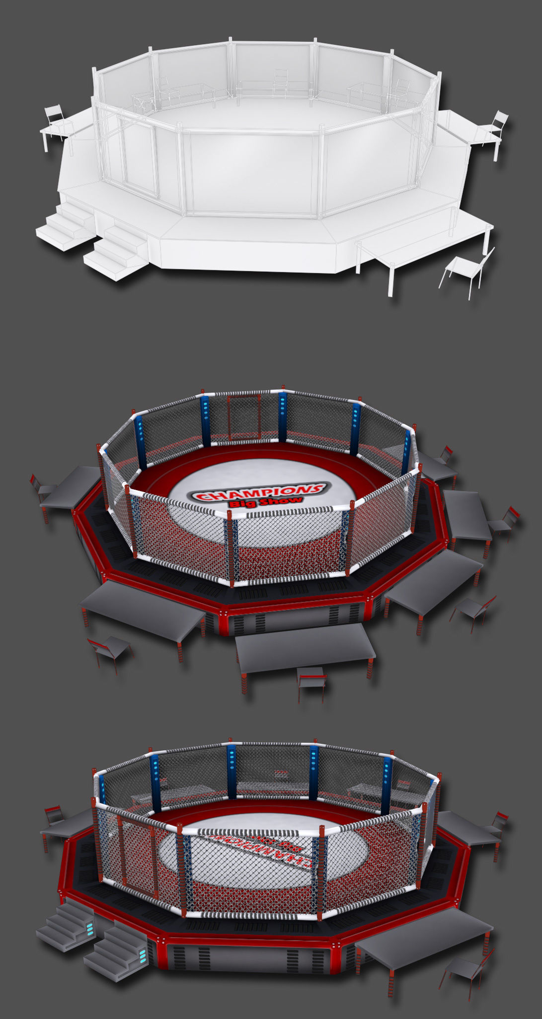 3D model Cartoon Boxing Arena VR / AR / low-poly | CGTrader