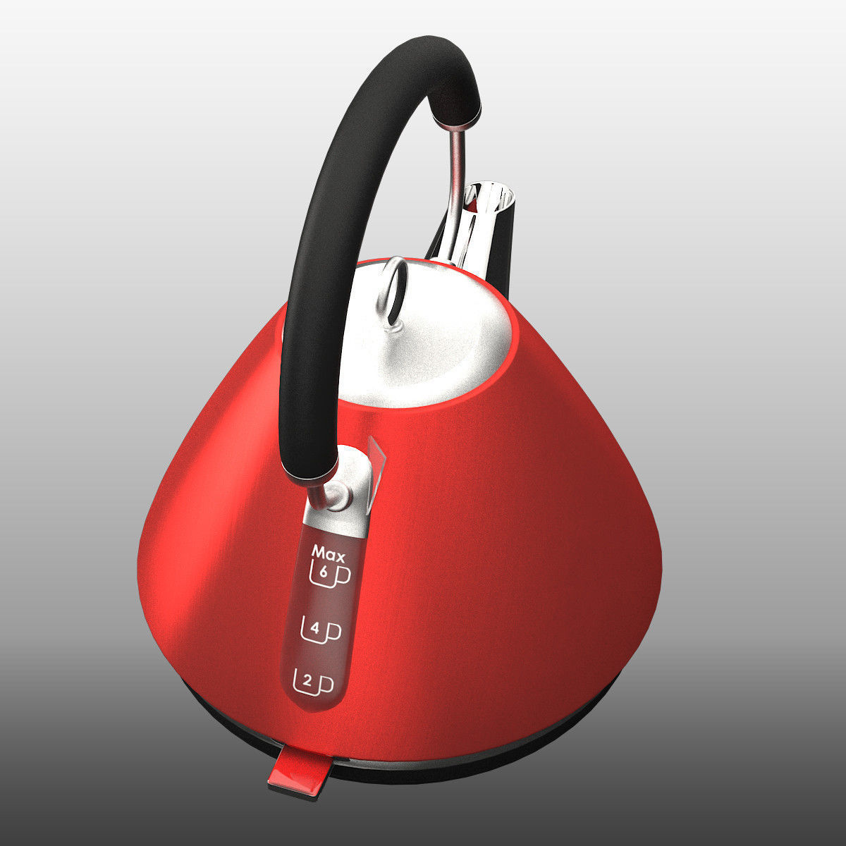 3D model Accents Red Traditional Kettle VR / AR / lowpoly CGTrader
