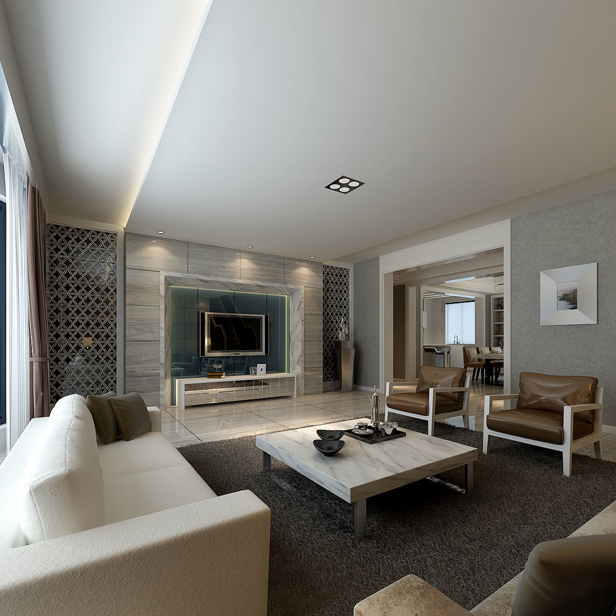Fashionable Concise Modern Living Room 1816 3D Model Fashionable Concise Modern Living Room 1816 3D Model