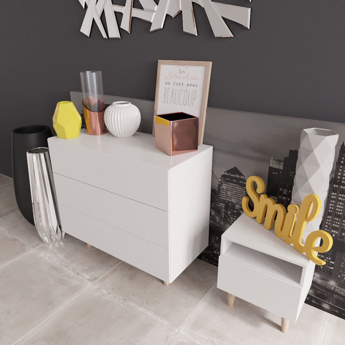 Commode With Decor Maisons Du Monde Set 02 3d Model Max Obj Mtl Fbx Mat