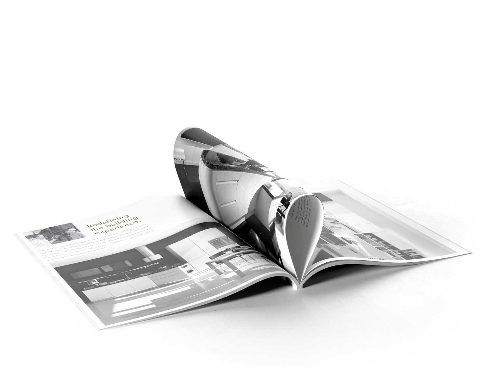 Opened Magazine on Table