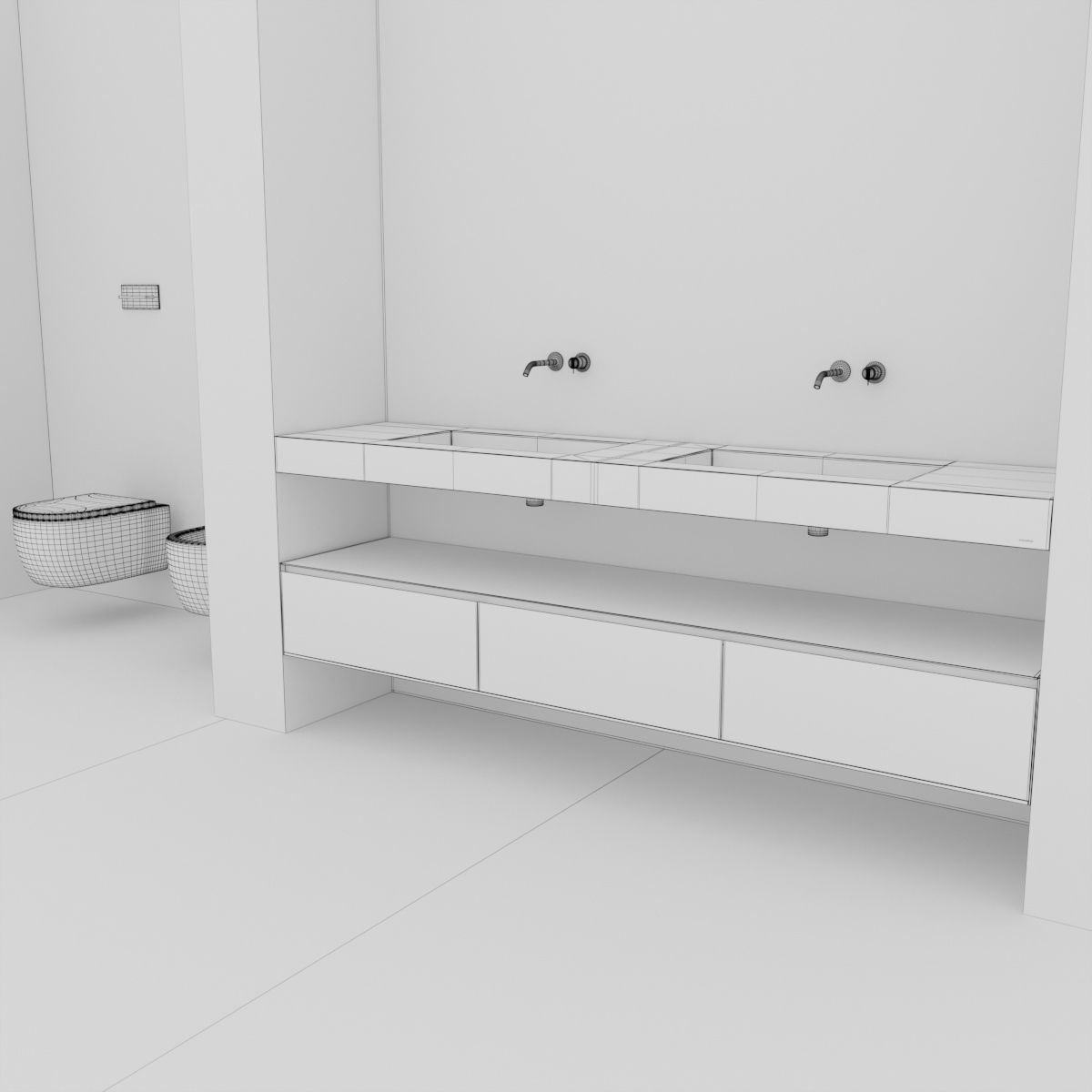 Bathroom furniture set Panta Rel 3 3D model CGTrader