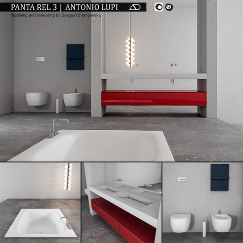 Bathroom furniture set Panta Rel 3 3D model CGTrader