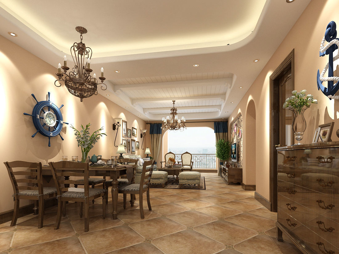 Family Living Room Restaurant Design 3D Model CGTrader