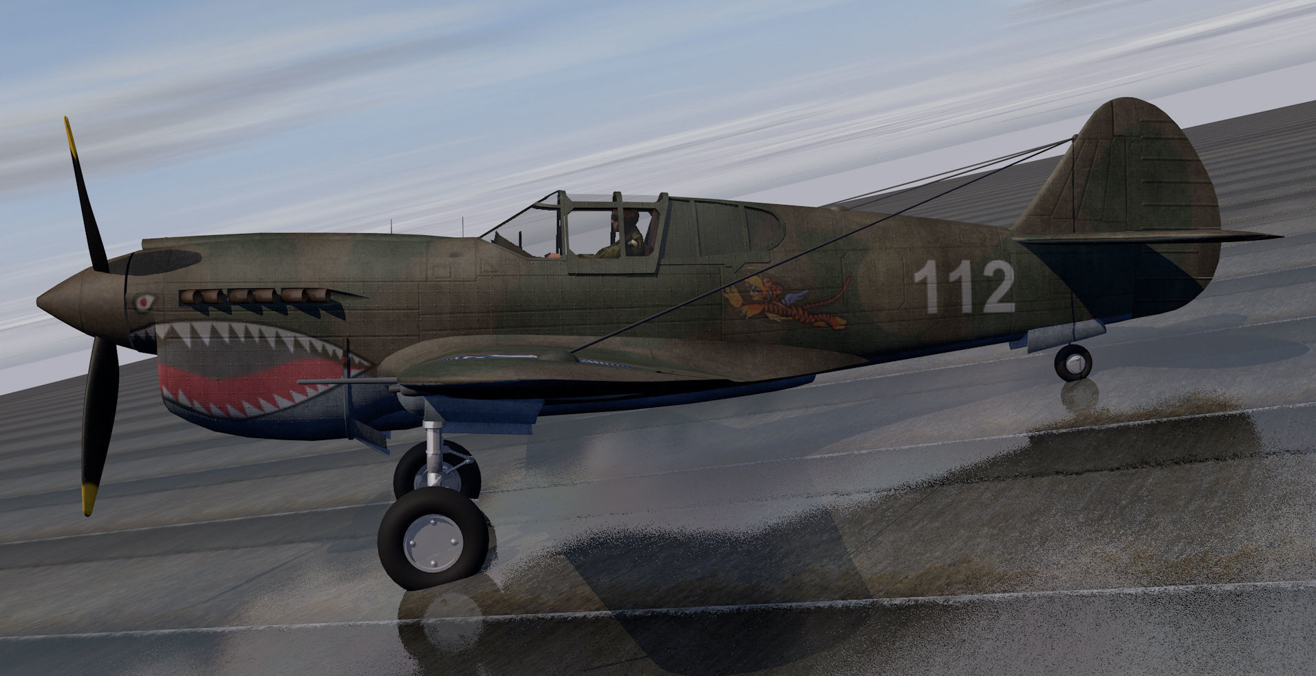 Curtiss P-40E Warhawk 3D model | CGTrader