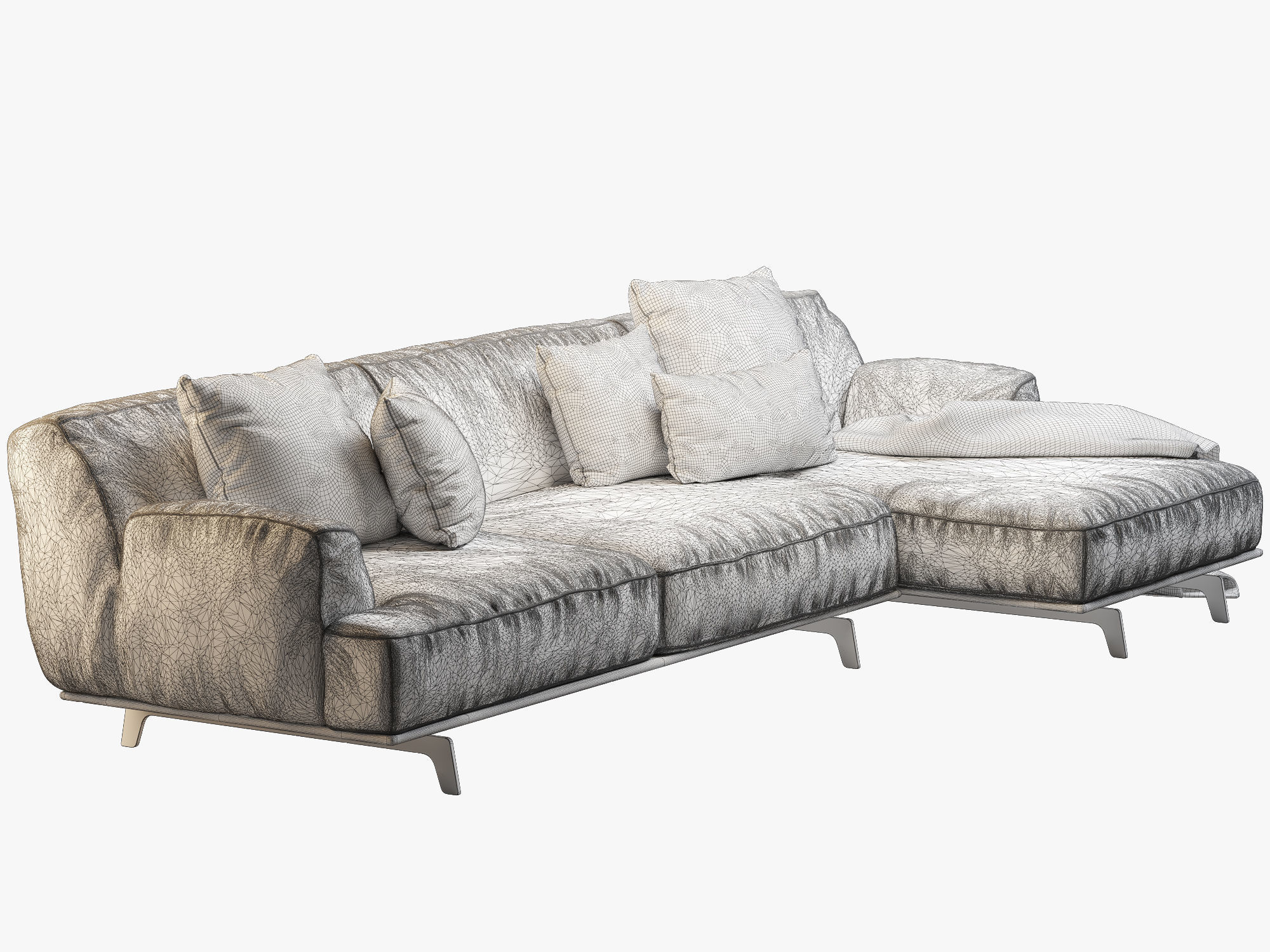 Poliform Tribeca Sofa With Chaise Longue Cgtrader Poliform Tribeca Sofa With Chaise Longue Model Max Obj Mtl Fbx 4
