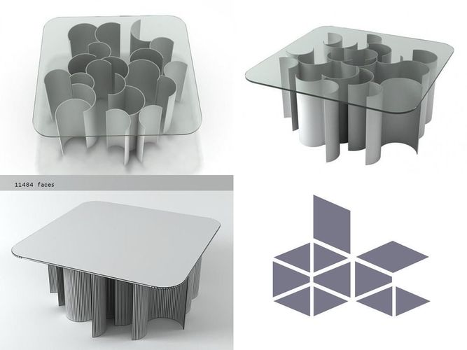 Splinter coffee table 3D model | CGTrader