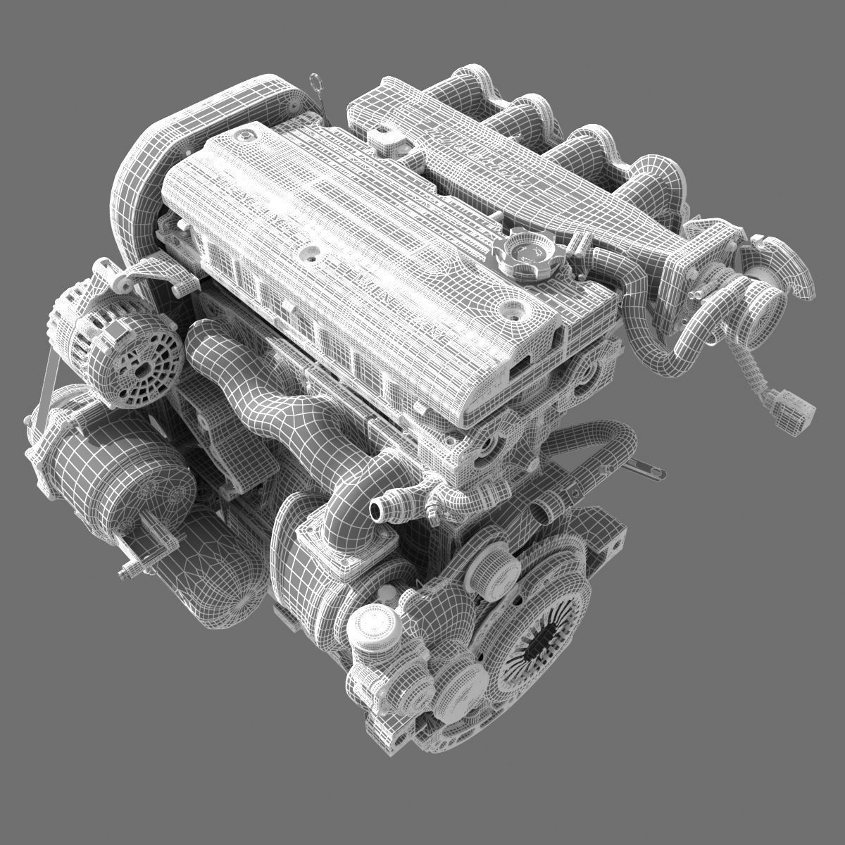 Car 4 Cylinder Engine 02 3D model | CGTrader