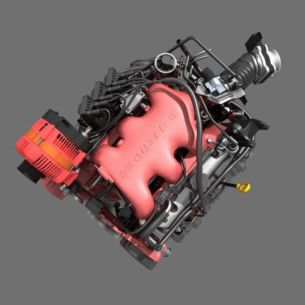Car V6 Engine 3D model CGTrader