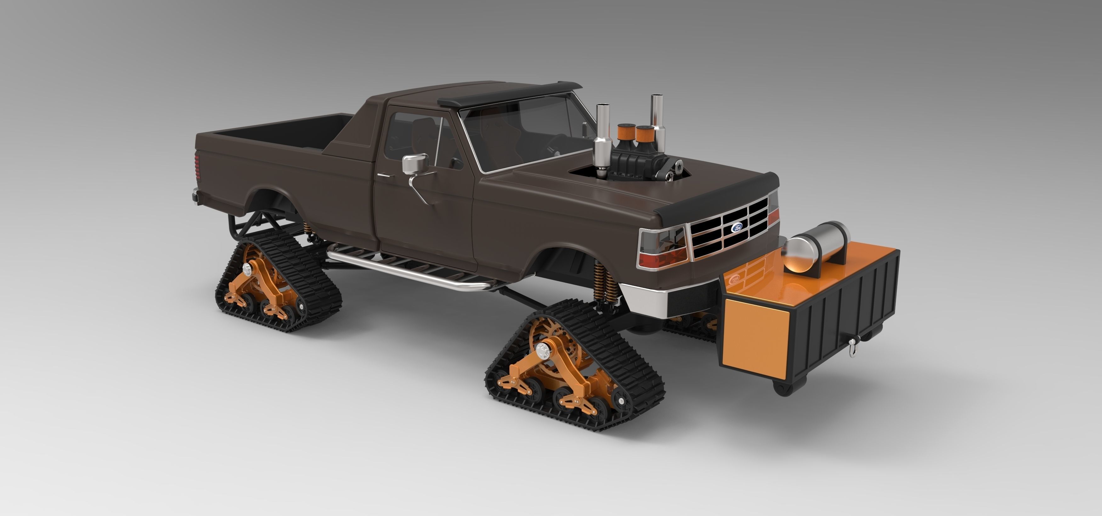 Pulling truck with Mattracks Suspension tracks 3D model CGTrader
