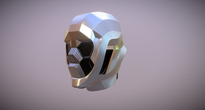 Robotic head Game Ready Low-poly 3D model