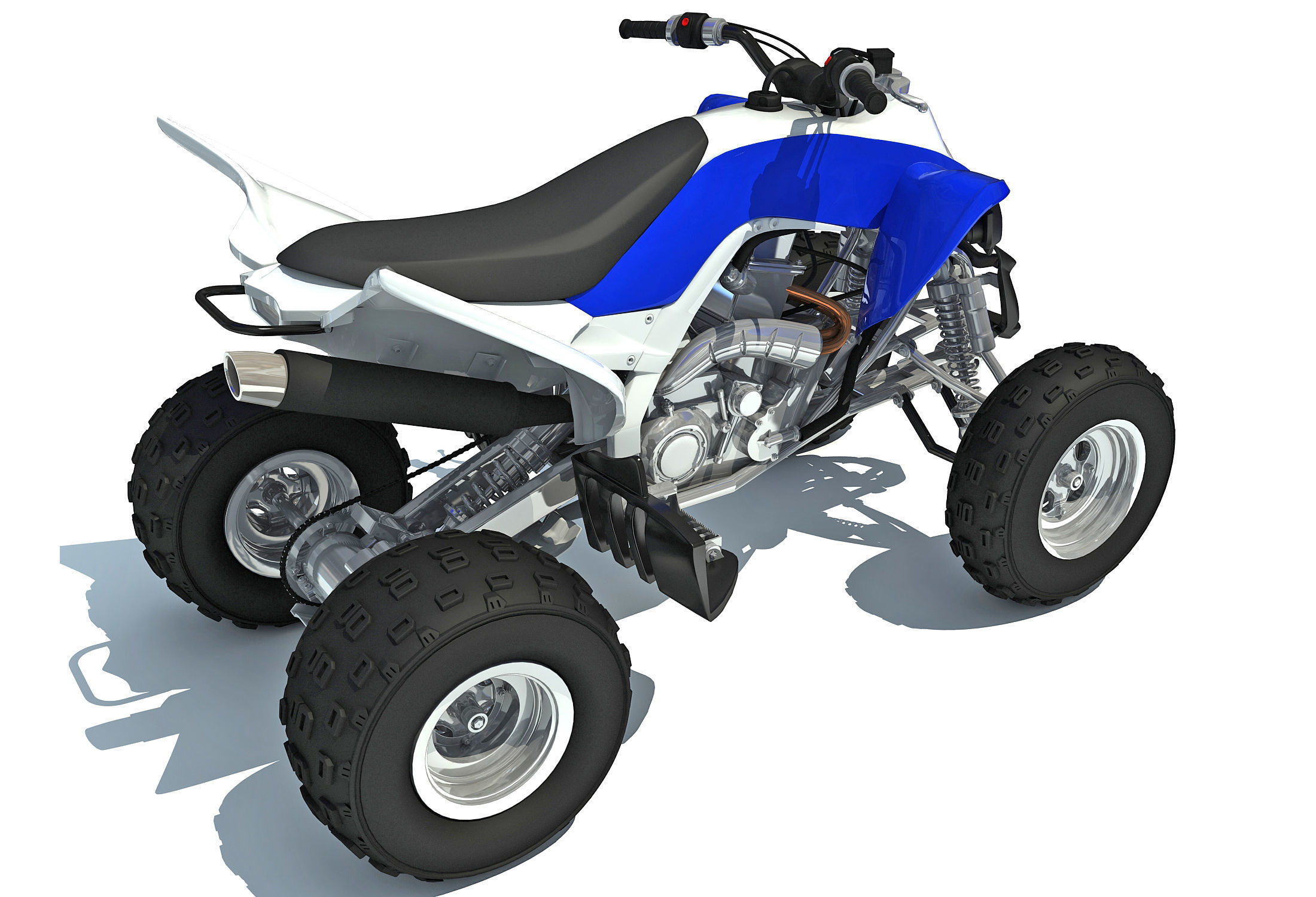 Raptor Yamaha Four-wheeled Motorcycle 3D model | CGTrader