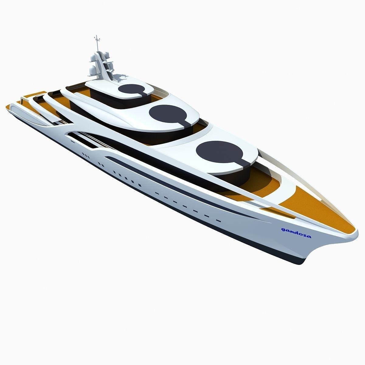 Concept Yellow Deck Luxury Yacht