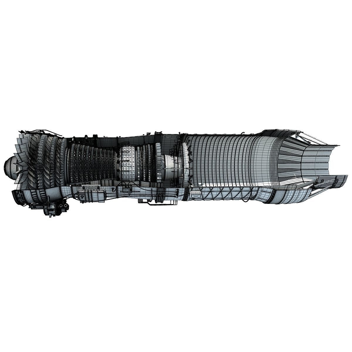 Turbofan Aircraft Engine Cutaway 3D model | CGTrader