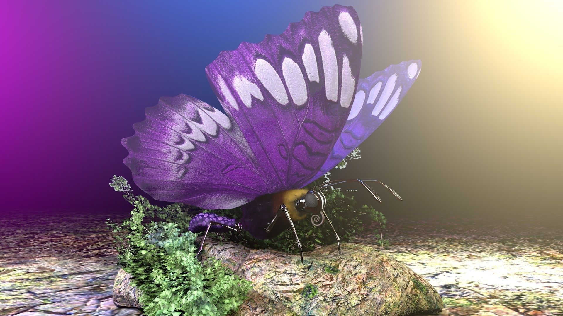 Purple Butterfly  3D model