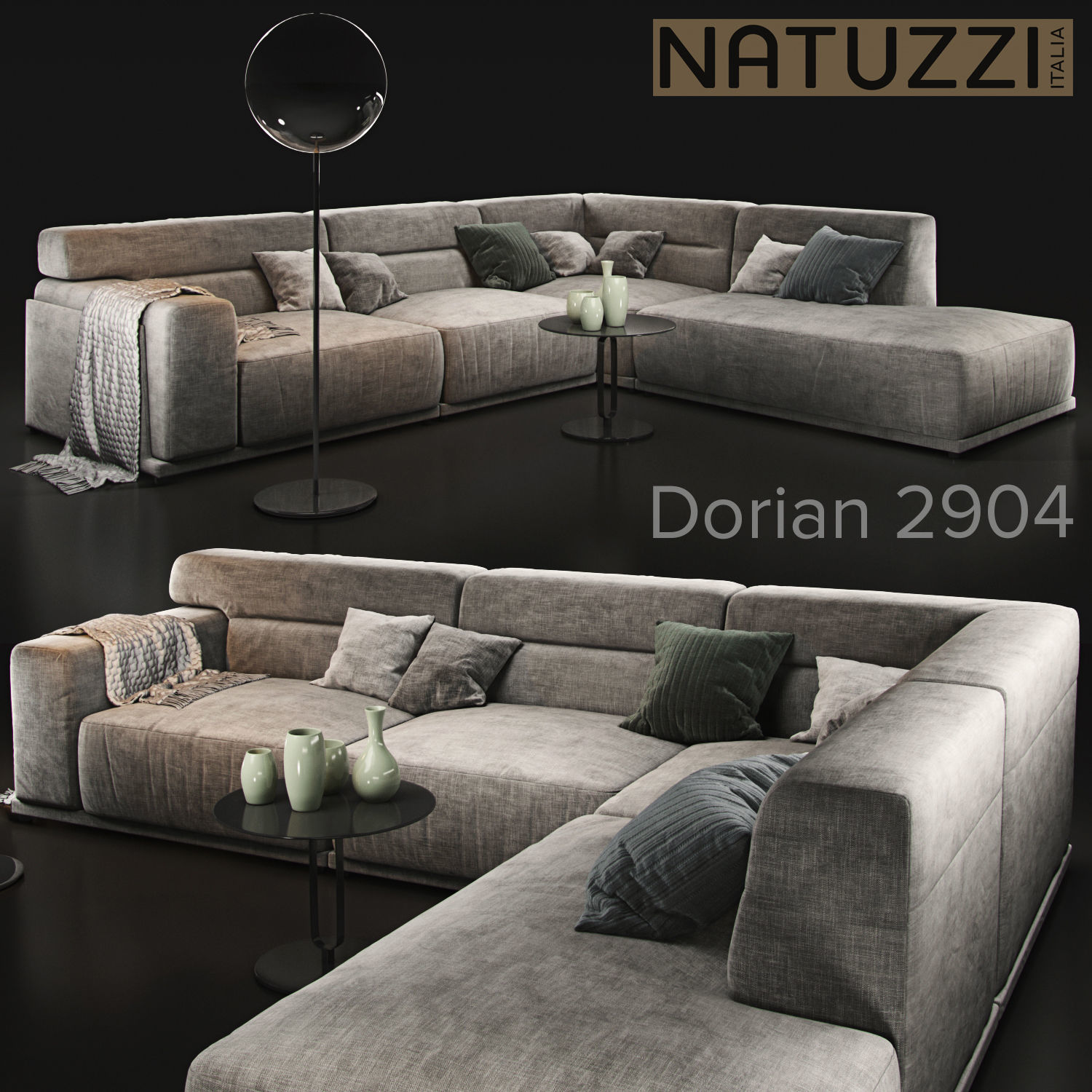 Sofa natuzzi Dorian 2904 3D model