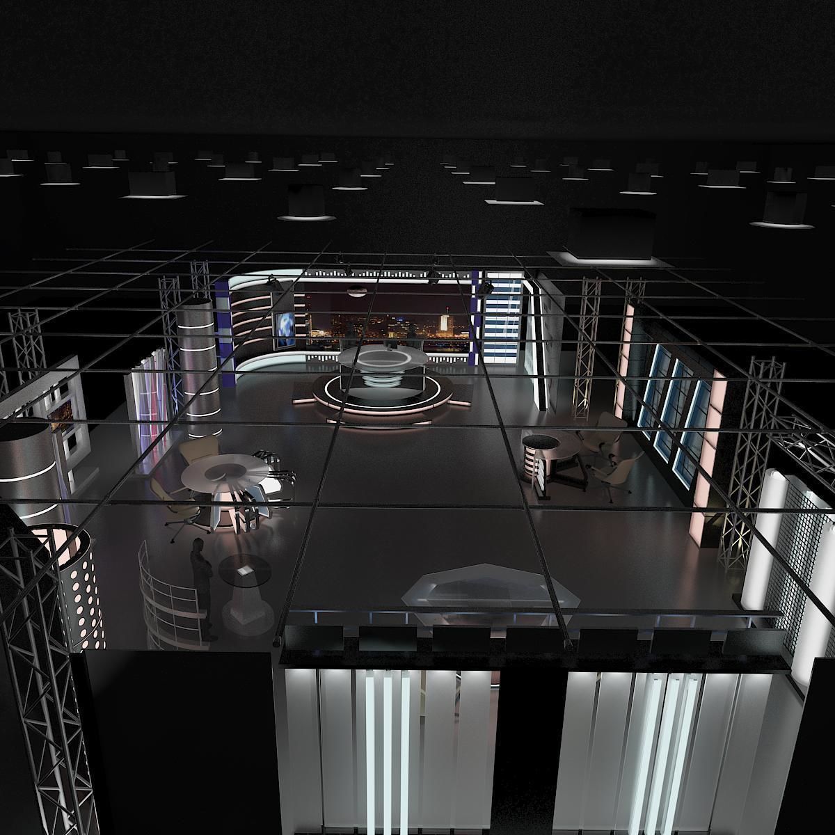 Virtual TV Studio News Set 6
