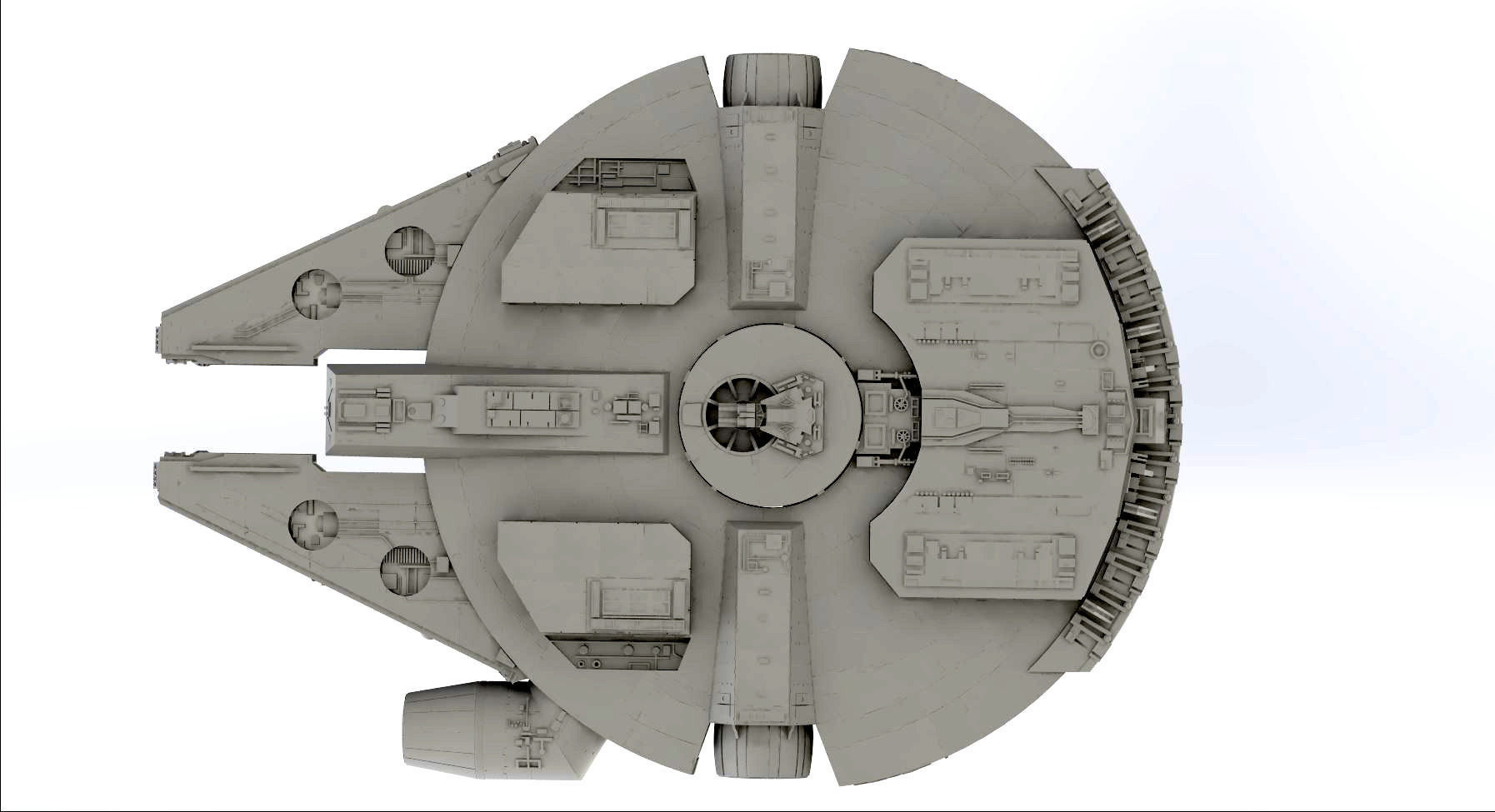 Millennium Falcon 3D Model 3D printable STL SLDPRT SLDASM SLDDRW ...