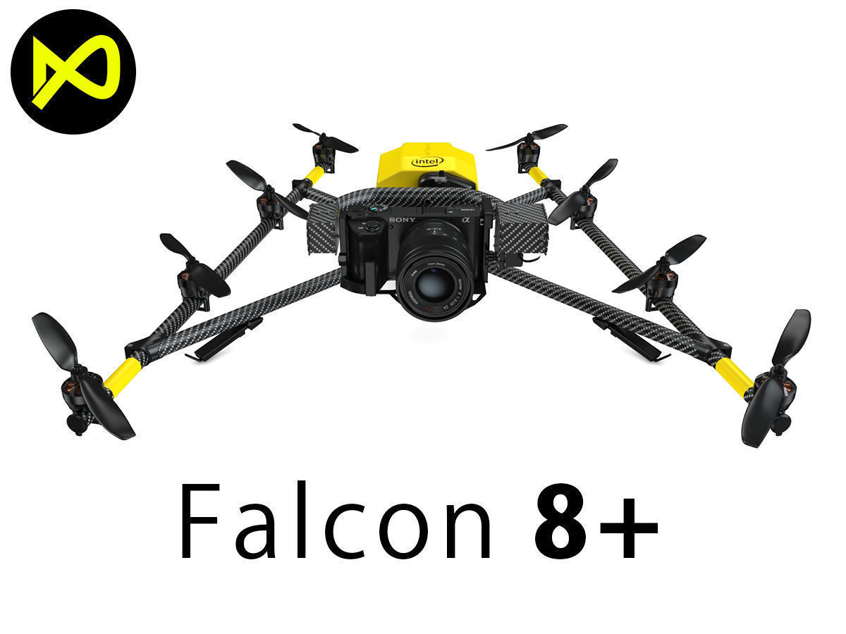 Intel Falcon 8 Plus Drone And Sony A6500 3D model MAX OBJ MTL 3DS FBX