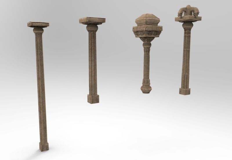 Stone pillar sculpture of Indian Temple architecture