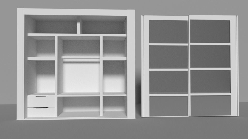 Closet openclosed 3D model rigged CGTrader