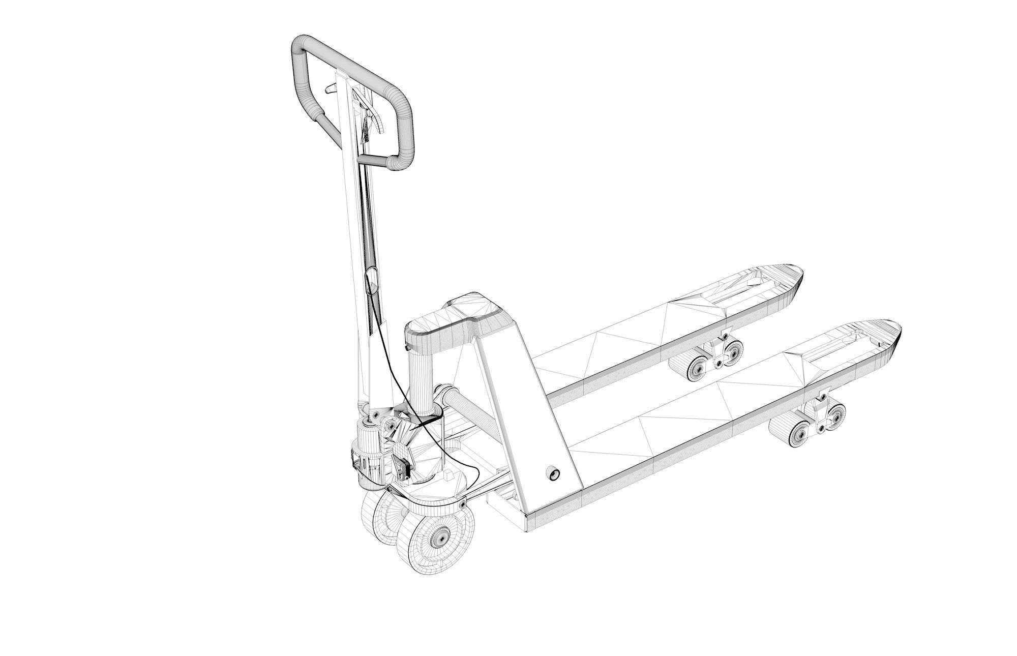 Hand Pallet Truck 3D model animated rigged CGTrader