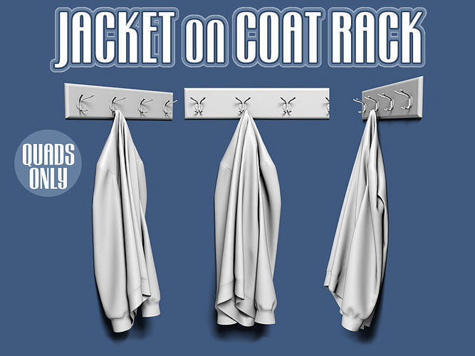 Jacket on coat rack 3D model CGTrader