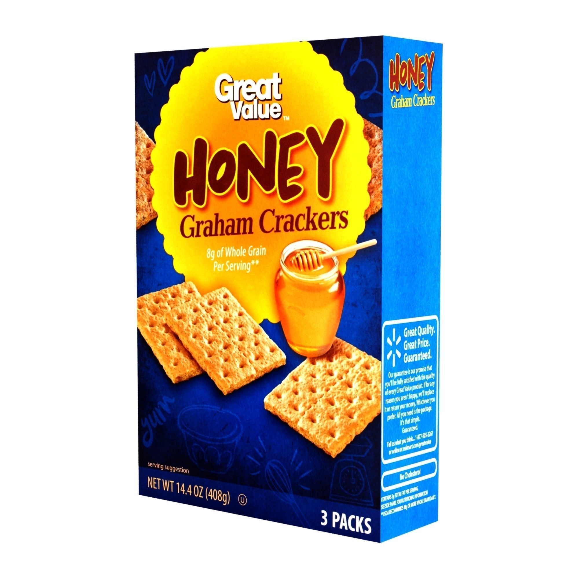 3D model Great Value Honey Graham Crackers 3 Packs 14 oz VR / AR / low