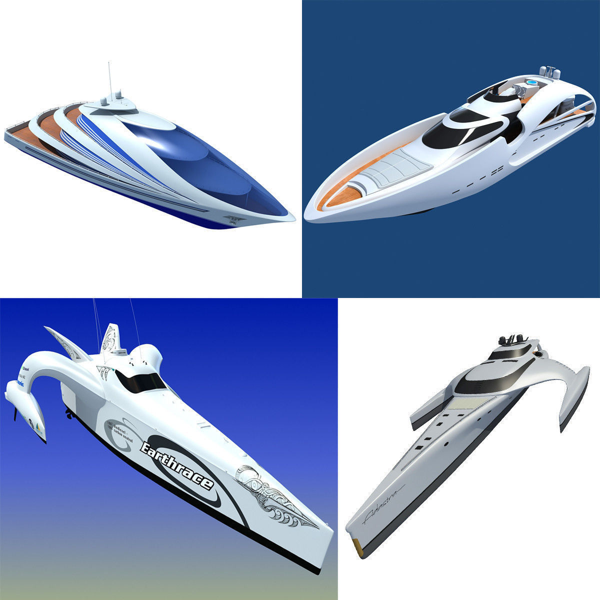 Collection of 4 Luxury Yachts