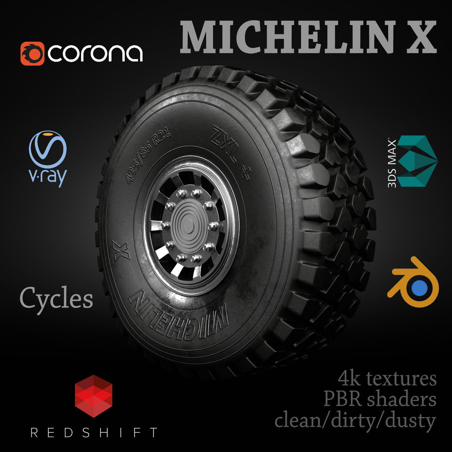 MICHELIN X OFFROAD WHEEL CLEAN DIRTY DUSTY