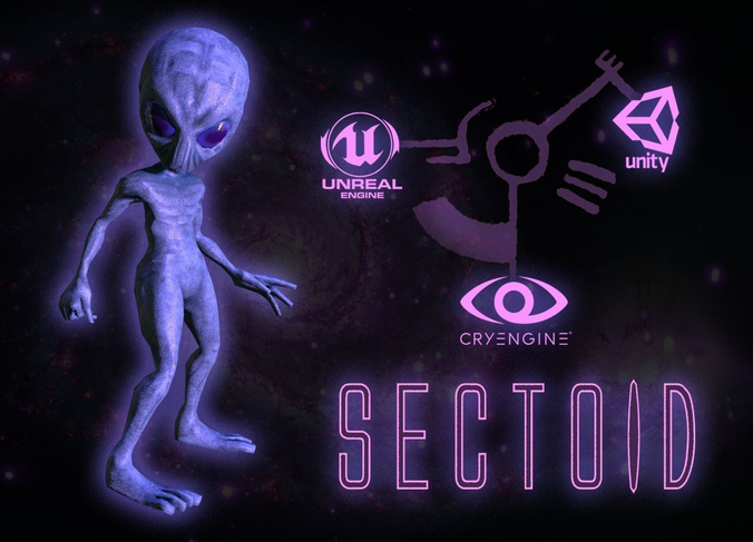 3D model ALIEN SECTOID VR / AR / low-poly rigged | CGTrader