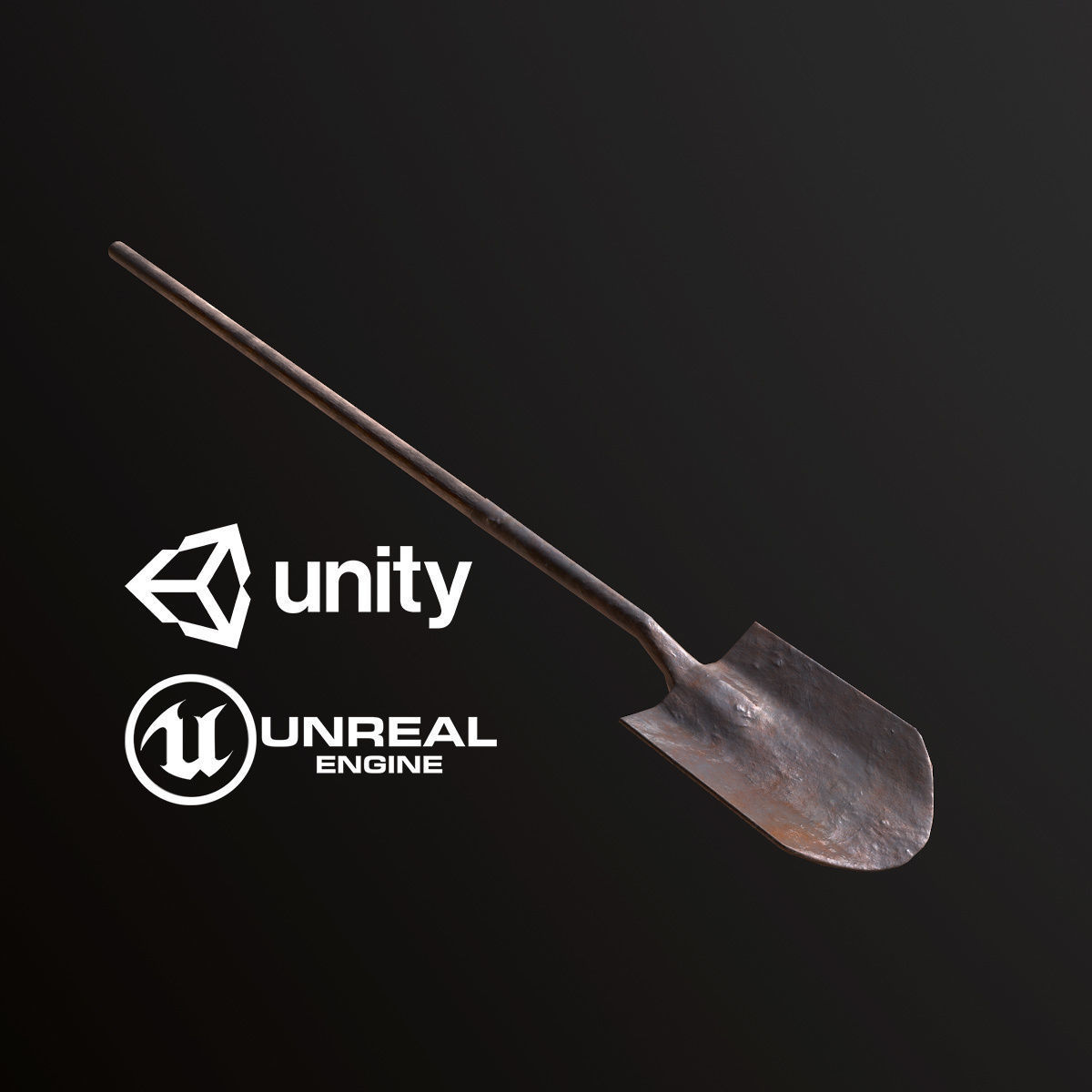 Rusty Shovel - PBR Game Ready