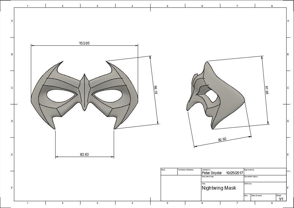 Nightwing Mask 3D Model 3D Printable CGTrader