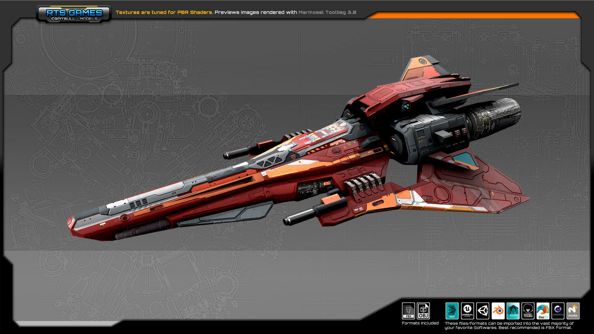 3D model SF Fighter RX6 VR / AR / low-poly | CGTrader