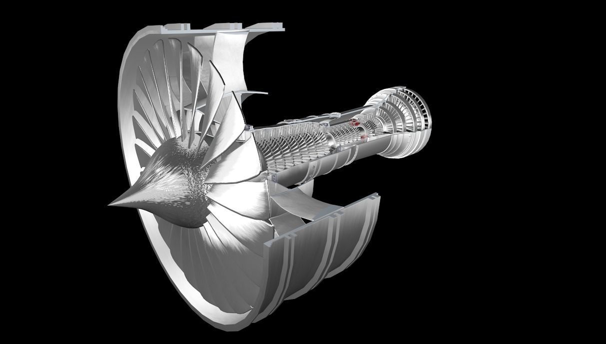 airplane turbine engine 3D model CGTrader