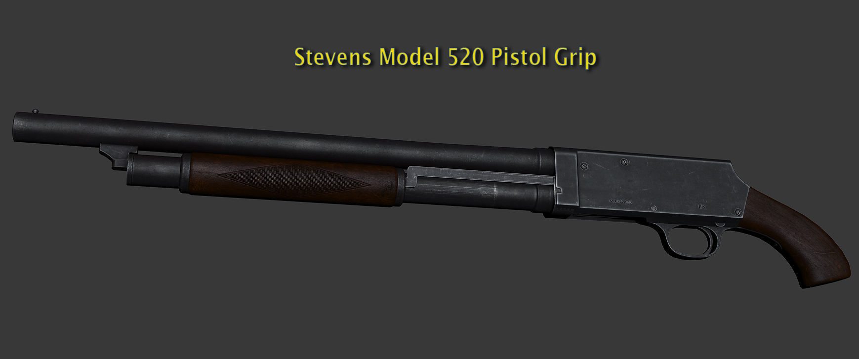 3D model Stevens M520 Pump Action Shotgun - High and Low Poly VR / AR ...