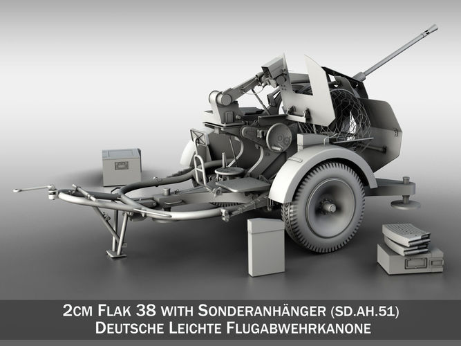 2cm Flak 38 With Sd Ah 51 Trailer 3d Model Cgtrader 2cm Flak 38 With Sd Ah 51 Trailer 3d Model Cgtrader