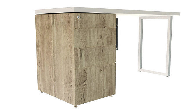 Wooden desk with drawers 3D model | CGTrader