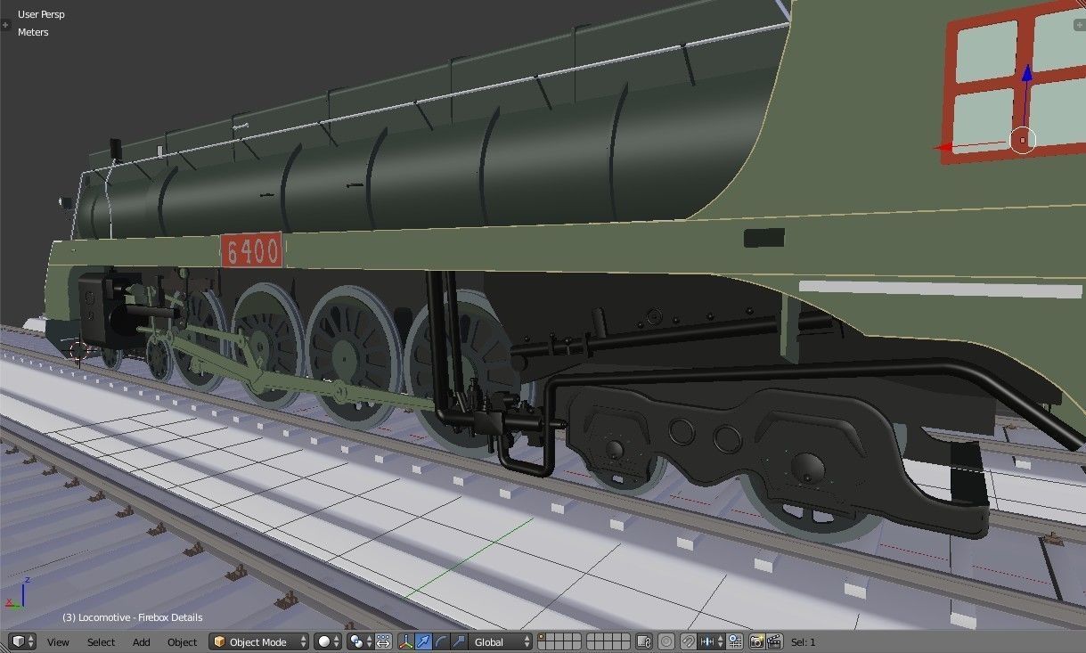 Streamlined Steam Locomotive and Tender - Vintage Train 3D model | CGTrader